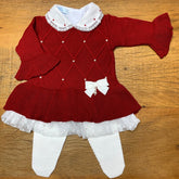 Vestido e Calça - Alicia - Red com Pérolas Swarovski